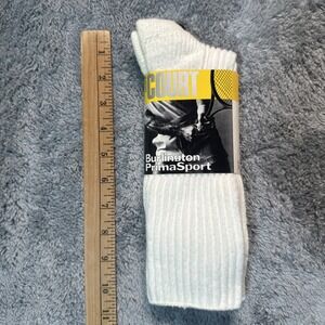 VTG BURLINGTON Prima Sport White Athletic TUBE Socks VINTAGE 90s Shoe SZ 10-13